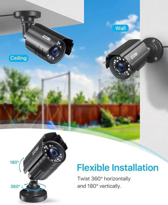 Alt view image 6 of 7 - 1080P HD TVI Security Camera for Home Office Surveillance CCTV System Bullet BNC Camera with Night Vision Black