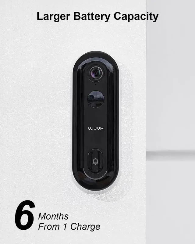 Alt view image 5 of 6 - Add-on 2K Doorbell Camera, Require Existing Homebase, Video Doorbell Wireless/Wired, No Subscription, 2.4/5 GHz WiFi, Human and Motion Detection, Compatible with Alexa and Google Home