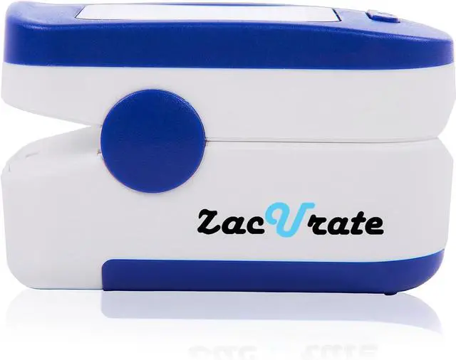 Alt view image 5 of 7 - Fingertip Pulse Oximeter Blood Oxygen Saturation Monitor with Batteries Included (Navy Blue)