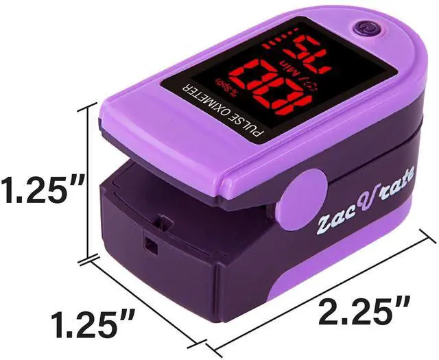 Alt view image 4 of 7 - Fingertip Pulse Oximeter Blood Oxygen Saturation Monitor with Silicone Cover, Batteries and Lanyard
