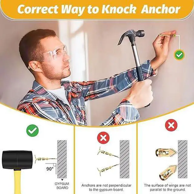 Alt view image 6 of 6 - Kadrick 420Pcs Self Drilling Drywall Anchors with Screws Assortment,Zinc Plated,2025 Upgraded Hollow Wall 2 Sizes Anchors and 4 Sizes Screws Kit, Easy Application No Drill or Holes in Wall