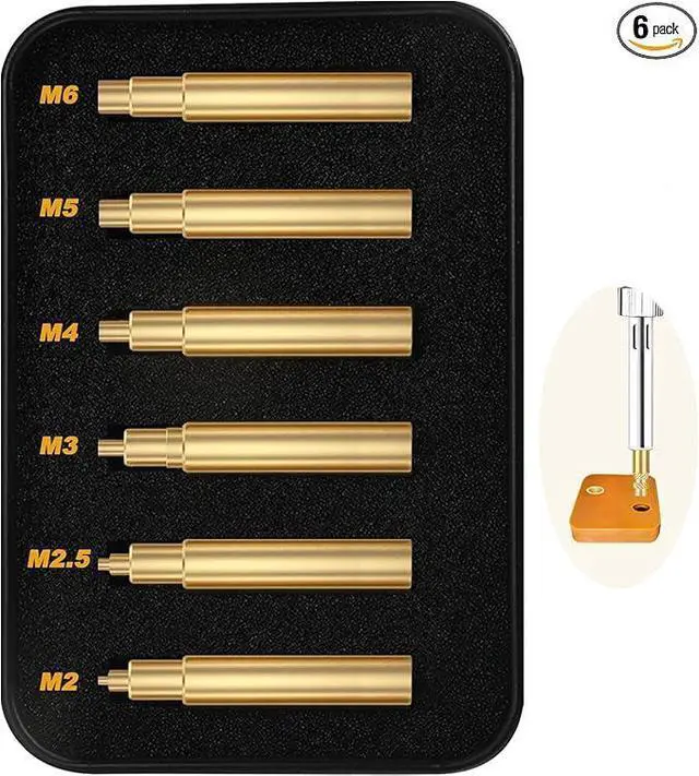 Main image of Heat Set Insert Tool,Tips for Threaded inserts M2 M2.5 M3 M4 M5 M6, Soldering Iron Tips for 3D Printer Users,Compatible with 900M/T18/FX-888D Irons- Press Tool for Plastic 3D Printer Components