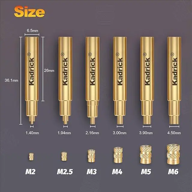 Alt view image 2 of 6 - Heat Set Insert Tool,Tips for Threaded inserts M2 M2.5 M3 M4 M5 M6, Soldering Iron Tips for 3D Printer Users,Compatible with 900M/T18/FX-888D Irons- Press Tool for Plastic 3D Printer Components