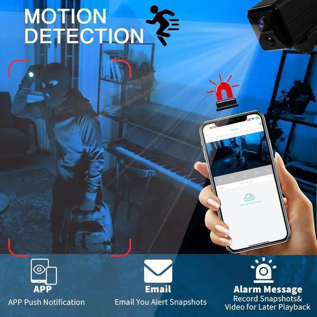 Alt view image 2 of 7 - 2025 Upgraded Hidden Camera, Security Camera 4K HD Mini Nanny Cam for Home/Office with Night Vision, App Control WiFi Indoor Pet Camera, Motion Detection,Wireless Remote Viewing Cam