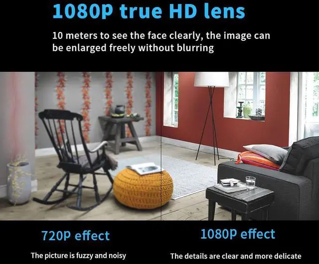 Alt view image 4 of 7 - Mini Hidden Camera 1080P HD Hidden Camera - Portable Small Nanny Cam with Night Vision - Covert Security Camera for Home/Office/Indoor/Outdoor