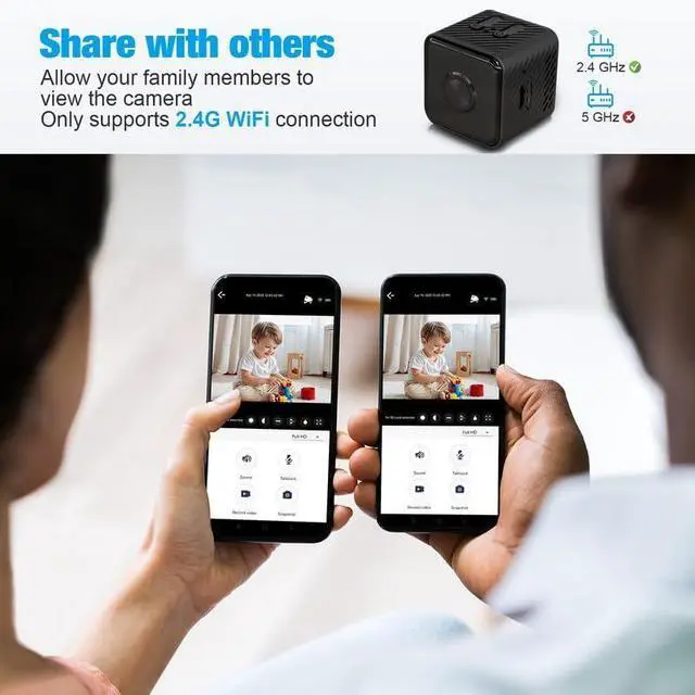 Alt view image 6 of 6 - 2025 Upgraded Hidden Camera Spy Camera, Wireless Indoor Mini Cameras for Home/Office Safety,4K HD WiFi Nanny Cam with, Auto Night Vision, Motion Detection for Home Safety, App Control