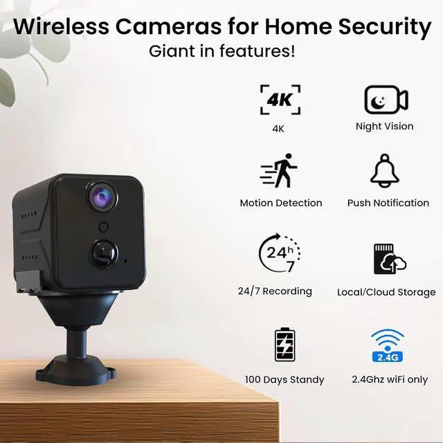 Alt view image 3 of 6 - javiscam 2025 Upgraded Hidden Spy Camera,4K HD Mini Cam for Home with Night Vision,100 Days Long Battery Life, Motion Detection,Remote Viewing,Wireless Camera for Pet/Baby/Nanny Surveillance