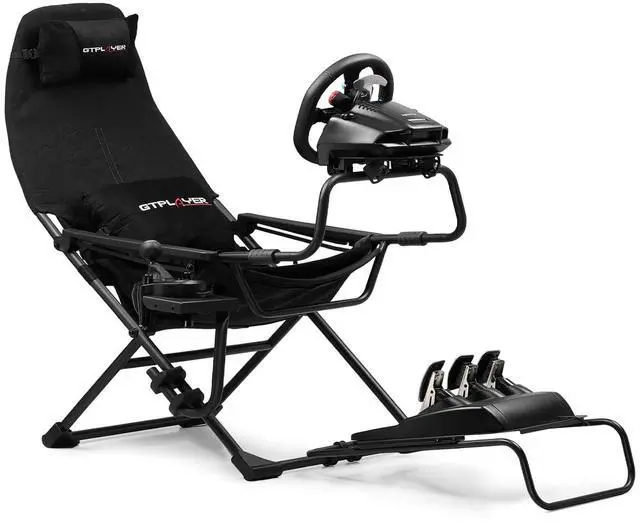 Main image of GTPLAYER Sim Racing Cockpit Foldable & Adjustable for High Performance Sim Racing Compact & Flexible Supports All Steering Wheels & Pedals for PC Wheel and Pedals Not Included(Black)