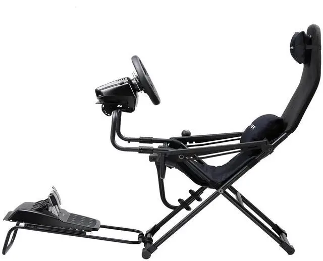 Alt view image 2 of 7 - GTPLAYER Sim Racing Cockpit Foldable & Adjustable for High Performance Sim Racing Compact & Flexible Supports All Steering Wheels & Pedals for PC Wheel and Pedals Not Included(Black)