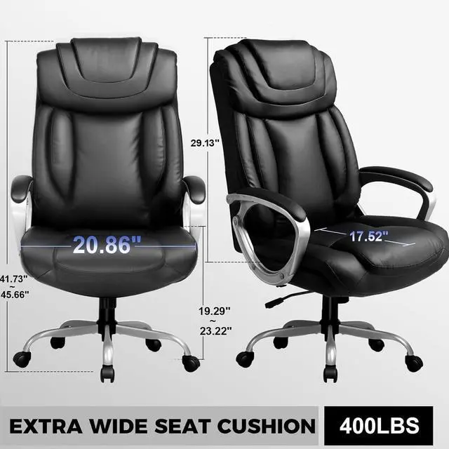 Alt view image 7 of 7 - COMHOMA Ergonomic Office Chair Home Office Desk Chairs Comfy Back Support PU Leather Executive Office Chair with Wheels Headrest Padded Armrests Height Adjustable Tilt Swivel Rolling Reclining Seat