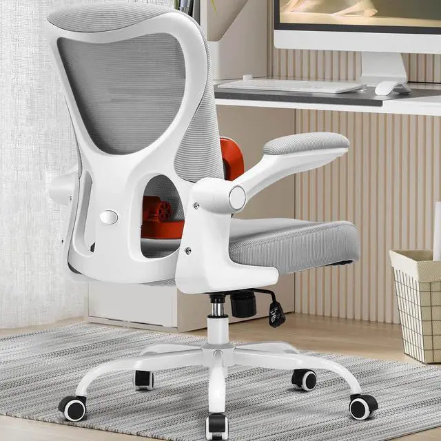 Main image of COMHOMA Ergonomic Office Chair with Adjustable Lumbar Support, High Back Mesh Computer Desk Chair with Flip-up Armrests, 3D Saddle Cushion, Back Pain Relief (Gray)