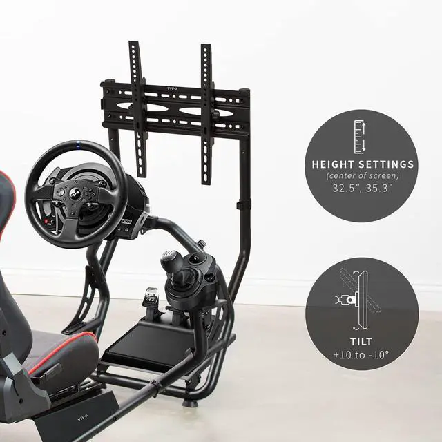 Alt view image 4 of 7 - TV Mount Designed for STAND-RACE1B Racing Simulator Cockpit, Single Monitor Stand for Gaming, Fits 32 to 50 inch Screens, Up to 400x400 VESA, Black, STAND-RACE1TV