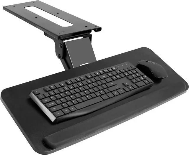 Main image of Adjustable Computer Keyboard & Mouse Platform Tray Ergonomic Under Table Desk Mount Drawer Underdesk Shelf (MOUNT-KB03B)