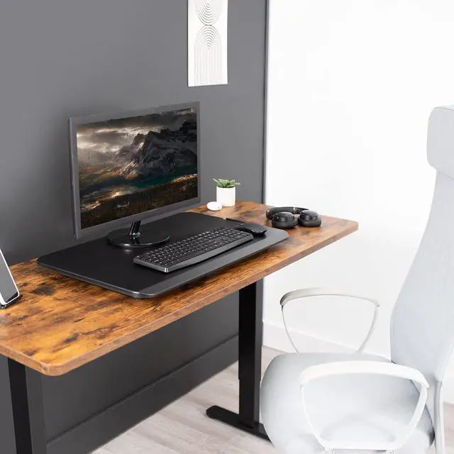 Alt view image 4 of 7 - Economy Single Top Height Adjustable 29 inch Standing Desk Converter, Sit Stand Tabletop Monitor and Laptop Riser Platform Workstation, DESK-V000U
