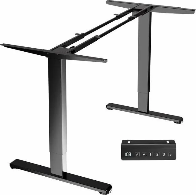 Main image of Heavy Duty Dual Motor Electric Sit Stand Desk Frame, 220 lbs Capacity up to 85" x 43" Tops, Memory Controller Height Adjustable Frame Only, Black, DESK-E-200B
