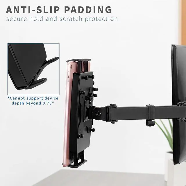 Alt view image 2 of 7 - Universal VESA Mount Adapter for Tablets, 2-in-1 Laptops, & 15.6 inch Portable Monitors, Max VESA 100x100, Adjustable Laptop Holder, Black, MOUNT-UVM02