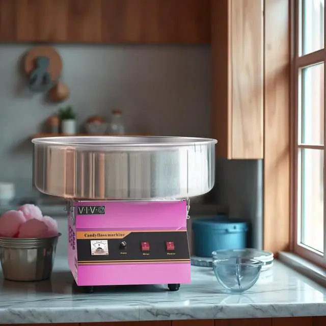 Alt view image 3 of 7 - Pink 1030W Electric Cotton Candy Machine, Commercial Candy Floss Maker, 20 inch Stainless Steel Bowl with Sugar Scoop, Easy Home Use, CANDY-V001