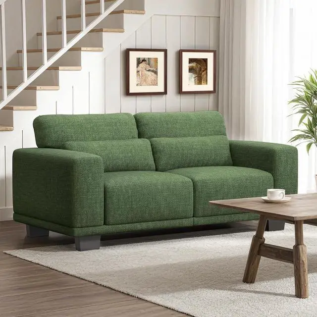 Main image of 65" Loveseat Sofa, Love Seat for Living Room, Comfy Couch with Deep Seats and Wide Armrests, Sofa Couch with Supportive Cushion and Sturdy Frame, Easy to Clean with Removable Covers, Green