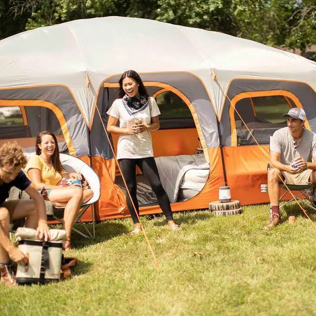 Alt view image 4 of 7 - CORE Tent for Family Camping | 10 Person / 11 Person / 12 Person Large Multi Room Cabin Tents for Car Camping & Outdoor Adventures