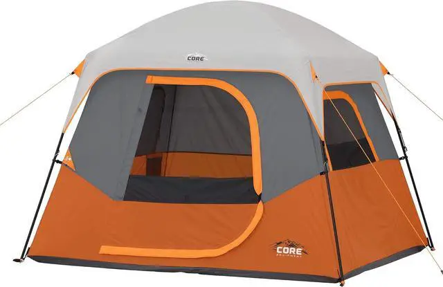 Main image of CORE Tent for Family Camping | 4 Person & 6 Person Portable Camp Tent with Carry Bag for Outdoor Car Camping | Included Gear Loft Organizer for Camp Accessories