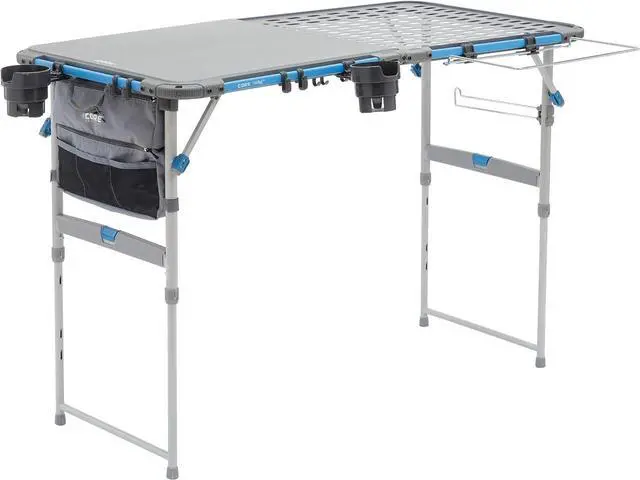 Main image of CORE Outdoor Cook Table | 4 Foot Table with Adjustable Height and Storage for Cooking Accessories | Foldable & Portable for Beach, Picnic, Backyards, BBQ, Tailgate, Patio and Party