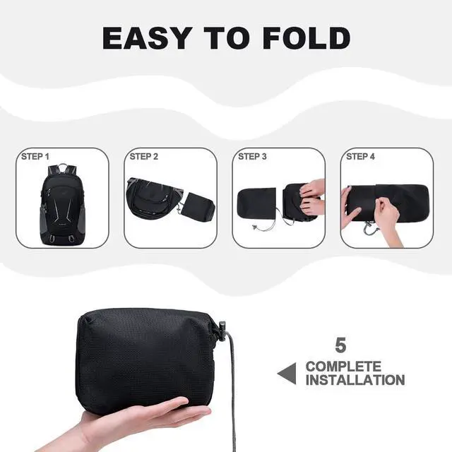 Alt view image 5 of 7 - MIYCOO Backpack - Ultra Lightweight Packable Backpack for Travel Camping, 45L Hiking Back Pack Waterproof Foldable Daypack for Men Women Black
