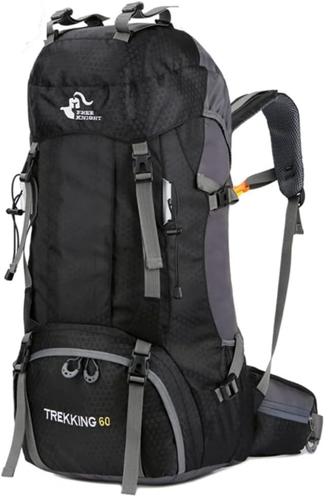 Bseash 60L Waterproof Hiking Camping Backpack with Rain Cover, Large ...