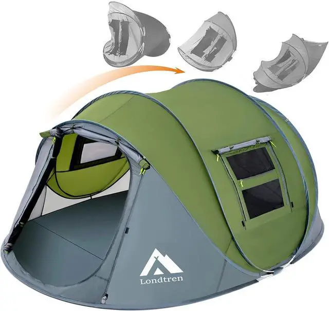 Main image of 4 Person Easy Pop Up Tent Waterproof Automatic Setup 2 Doors-Instant Family Tents for Camping Hiking & Traveling