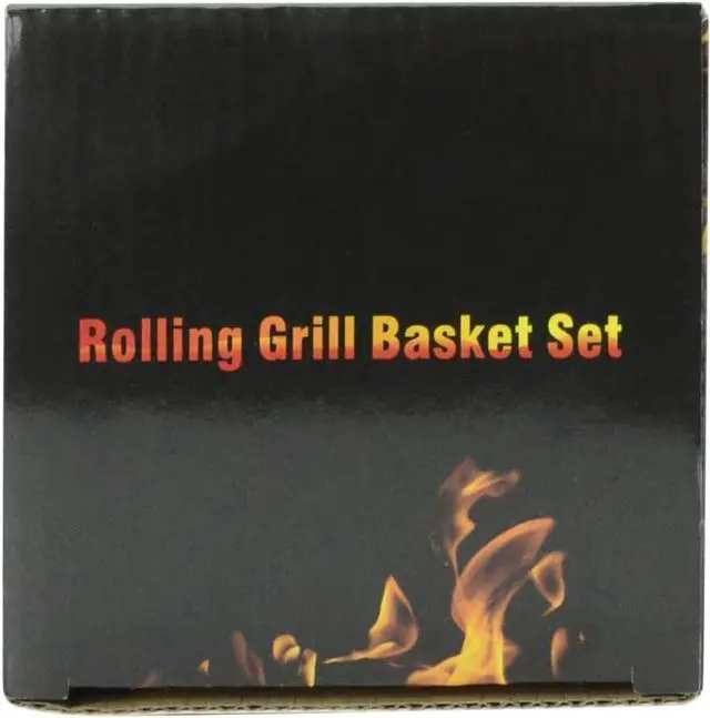 Alt view image 7 of 7 - Rolling Grill Baskets, Removable Wooden Handle, 304 Stainless Steel, Nesting Grilling Net, BBQ Accessories Tools for Vegetable Shrimp, Outdoor Cooking Camping, Birthday Gifts for Men Dad Husband