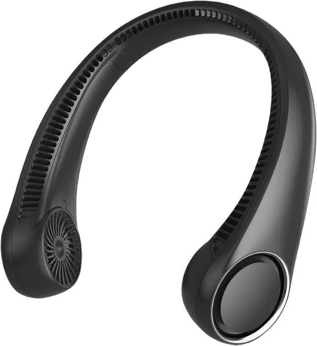 Main image of Portable Neck Fan, Hands Free Bladeless, 360° Cooling Personal Fan,Wearable Quiet Fan for Outdoor Indoor, Birthday Gifts for Men Women Mom Dad, 4000mAh Battery USB Rechargeable, 3-Speeds(Black)