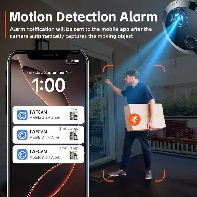 Alt view image 4 of 7 - 1080P HD WiFi Security Camera -Hidden Cameras - WiFi Camera - Spy Cam-Indoor Nanny Cam -Home Security for with App - Surveillance Cameras with Motion Detection and Night Vision