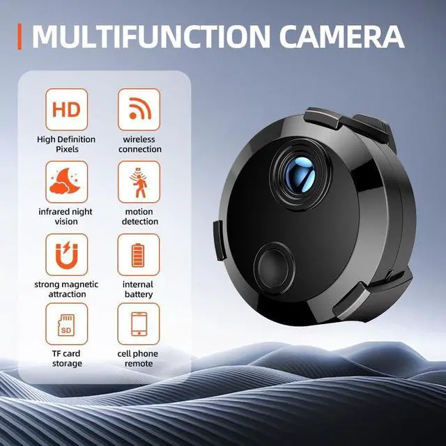 Alt view image 3 of 7 - 1080P HD WiFi Security Camera -Hidden Cameras - WiFi Camera - Spy Cam-Indoor Nanny Cam -Home Security for with App - Surveillance Cameras with Motion Detection and Night Vision