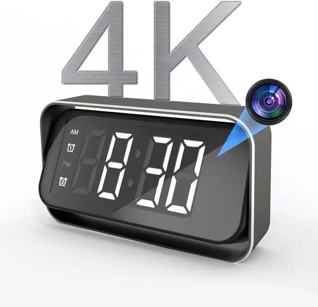 Main image of Wireless Security Camera for Home Security, 4K Nanny Cam with Two Sets of Alarm Clock Setting for Indoor Safety, HD Night Vision & Motion Detection Alerts, Security Recording with Mobile Phone App
