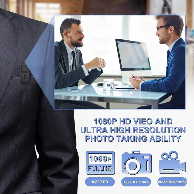 Alt view image 4 of 6 - Body Camera with 180° Rotating Lens, HD 1080P Mini Portable Body Cam with Night Vision, Video and Audio Recording, Wearable Smart Camcorder for Law Enforcement