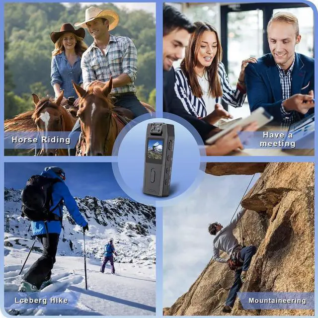 Alt view image 3 of 6 - Body Camera with 180° Rotating Lens, HD 1080P Mini Portable Body Cam with Night Vision, Video and Audio Recording, Wearable Smart Camcorder for Law Enforcement