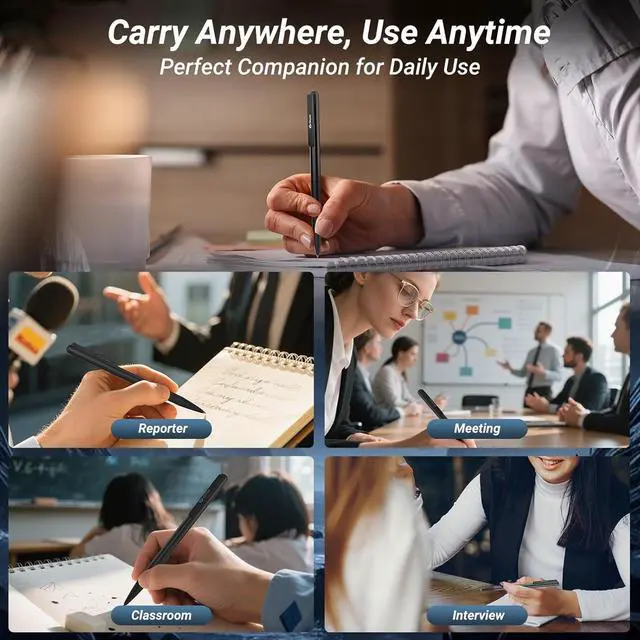 Alt view image 4 of 7 - Voice Activated Recorder with Playback, Digital Voice Recorder with AI Transcription & Translation, 2400 Hours Recording Device, Audio Tap Recorder Device for Lectures, Meetings, Interviews