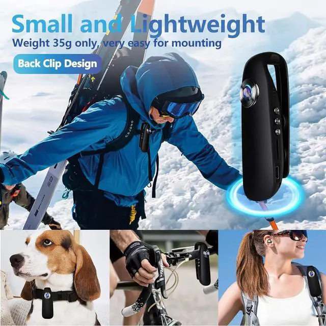 Alt view image 5 of 7 - Body Cam, 1080P Mini Body Camera, No WiFi Small Camera with Built-in 32GB TF Card, 3-7 HR Battery Life, Motion Detection, Support Time Stamp, Wearable Mini Cam for Cycling/Travel/Delivery