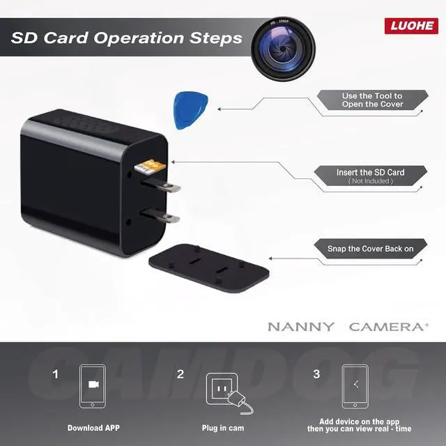 Alt view image 6 of 7 - 2025 Enhanced 1080P HD Charger and Security Camera with Live Streaming, Motion Detection,WiFi & Bluetooth