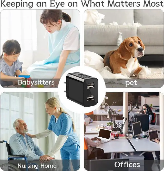 Alt view image 7 of 7 - 2025 Enhanced 1080P HD Charger and Security Camera with Live Streaming, Motion Detection,WiFi & Bluetooth