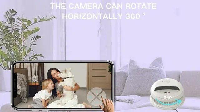 Alt view image 3 of 7 - Hidden Camera Smoke Detector Camera WiFi HD 2K Baby Monitor Surveillance Security Cam Motion Detection with App Live Feed Nanny Cam Indoor/Outdoor