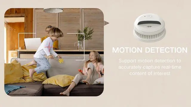 Alt view image 6 of 7 - Hidden Camera Smoke Detector Camera WiFi HD 2K Baby Monitor Surveillance Security Cam Motion Detection with App Live Feed Nanny Cam Indoor/Outdoor