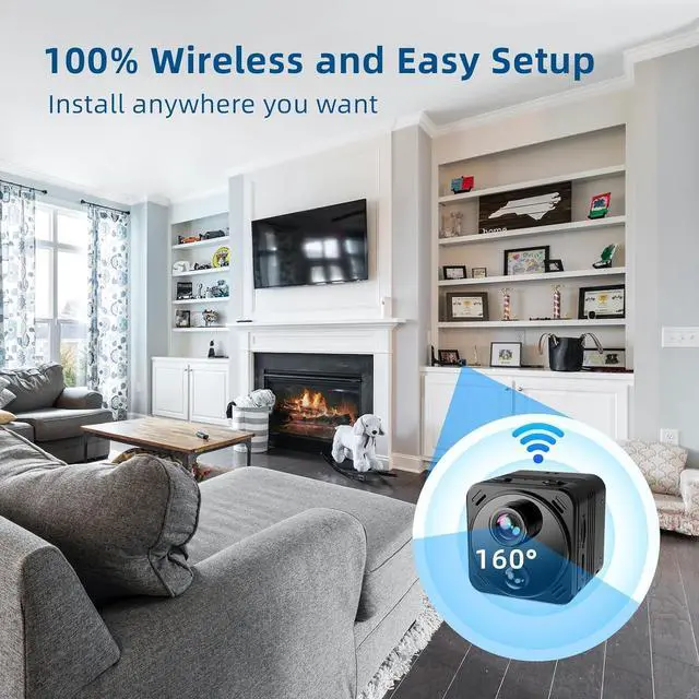Alt view image 2 of 7 - Security Camera 4K Mini Wireless WiFi Indoor Cameras, AI Human Detection, Auto Night Vision, Cloud Storage, Up to 100 Days Standby Battery Life