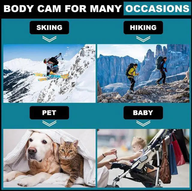 Alt view image 6 of 7 - Mini Body Camera, 1080p Wearable Thumb Size Cam with Charging Case, Pet Camera, POV Cam with Motion Detection, Photo Shooting, Video Recording for Cat, Dog, Sport, Waterproof, Black