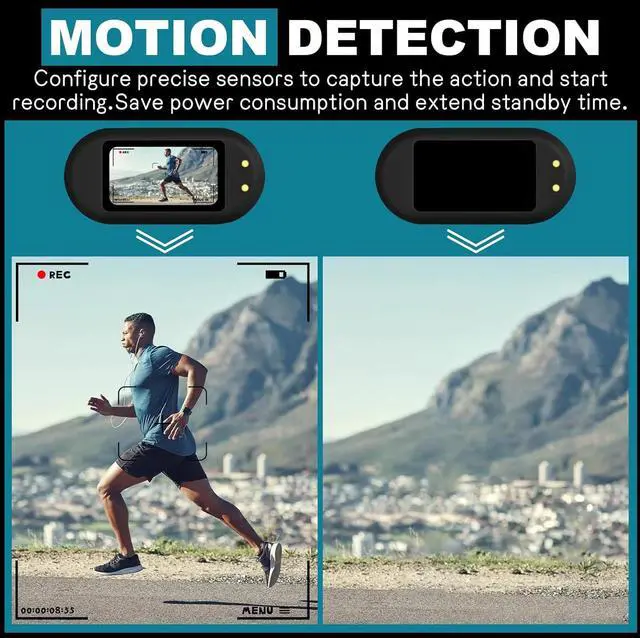Alt view image 3 of 7 - Mini Body Camera, 1080p Wearable Thumb Size Cam with Charging Case, Pet Camera, POV Cam with Motion Detection, Photo Shooting, Video Recording for Cat, Dog, Sport, Waterproof, Black