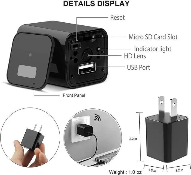 Alt view image 2 of 7 - 1080P WiFi Camera Hidden Indoor Security Camera Baby Monitor Surveillance Security Cam Hidden Spy Detector-002