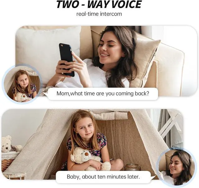 Alt view image 6 of 6 - Indoor Camera 2K HD 5G/2.4Ghz WiFi Pet Robot Camera Motion Detection and Alarm,Two-Way Talk,Color Night Vision, Nanny Cam Compatible with Alexa(Black)