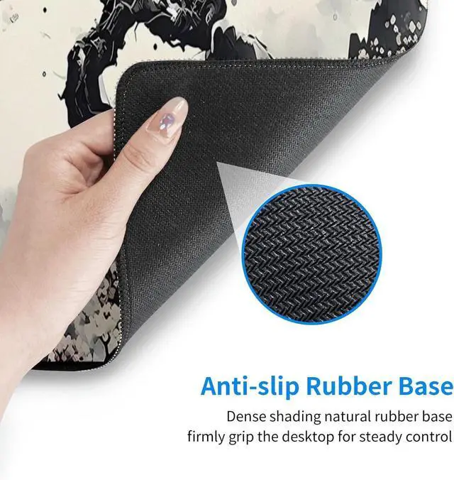 Alt view image 3 of 7 - Japanese Mouse Pad, Large Japanese Desk Mat, XL Anime Gaming Keyboard Mat, Non-Slip Rubber Base, Big Extended Desk Protector for Home Office, 31.5x11.8