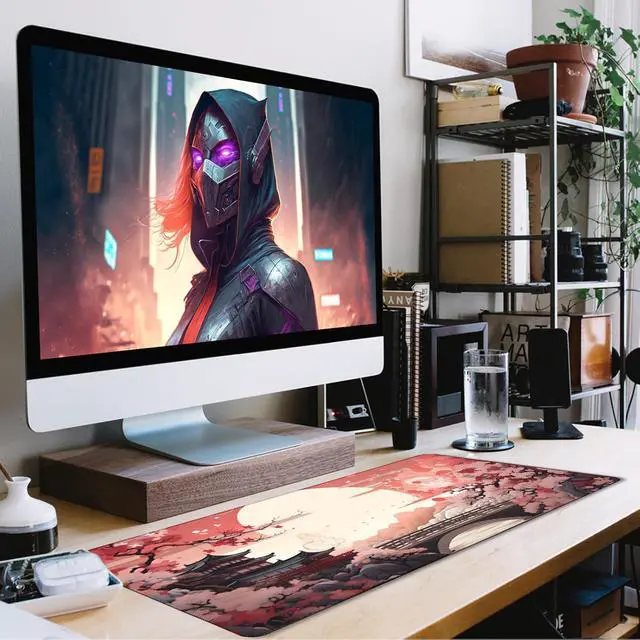 Alt view image 7 of 7 - Japanese Large Gaming Mouse Pad with Stitched Edges, 31.5" x 15.7" Large Extended Computer Pad, Mouse Pad Protector with Non-Slip Waterproof Rubber Base for Laptop Office Accessories, Sunset