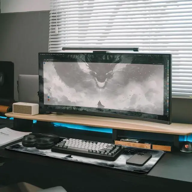 Alt view image 6 of 7 - Gaming Mouse Pad with Non-Slip Base, Cute Mouse Mat with Stitched Edges for Keyboard and Mouse, Large Anime Mousepad for Computer, 31.5 x 11.8 inches (Dragon