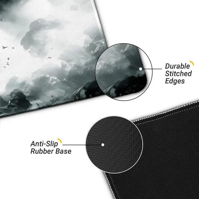 Alt view image 5 of 7 - Gaming Mouse Pad with Non-Slip Base, Cute Mouse Mat with Stitched Edges for Keyboard and Mouse, Large Anime Mousepad for Computer, 31.5 x 11.8 inches (Dragon